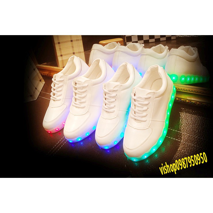 [SIÊU RẺ-CÓ SẴN] Giày trắng phát sáng đèn led 7 màu -(nam nữ ) phong cách Hàn Quốc