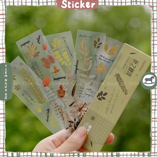 Set 5 Thẻ Hình Dán Sticker Deco Pet Flowers Bloom&Fall Dán Sổ Trang Trí Bullet Journal, Trang Trí Sổ Tay - Tiệm Ngựa Gỗ