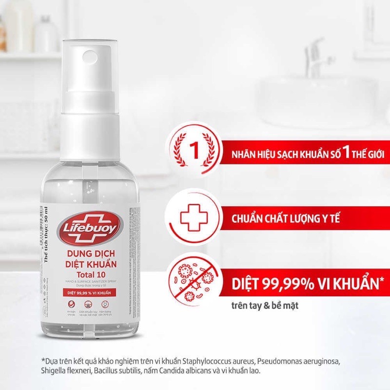 Lifebuoy chai xịt diệt khuẩn lifebuoy bảo vệ vượt trội 10 dạng xịt 50ml - ảnh sản phẩm 2