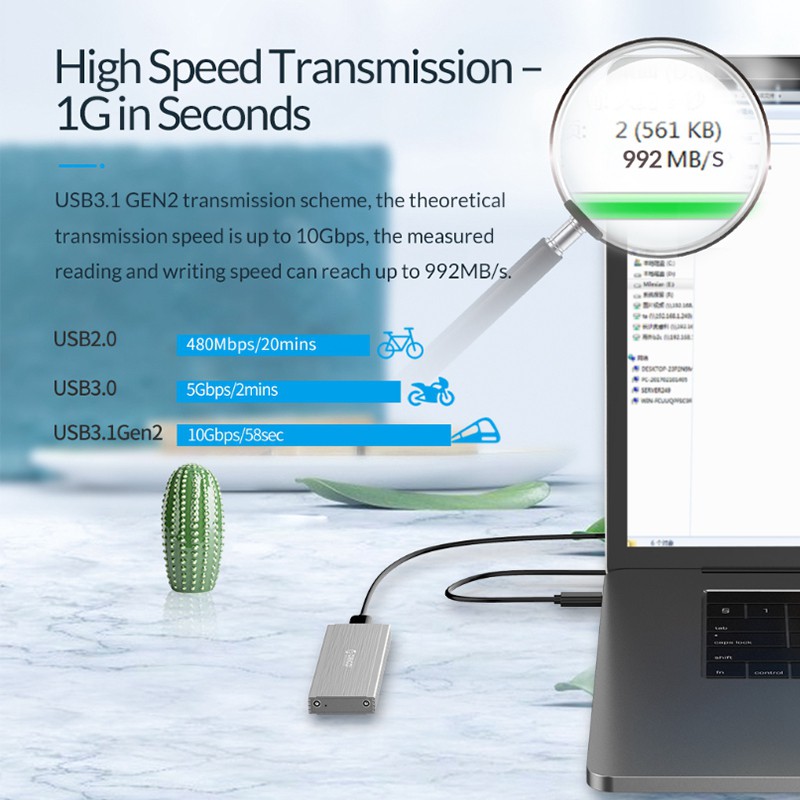 Vỏ Ổ Cứng Ngoài Orico Nvme M.2 Ssd Usb3.1 Gen2 10gbps | BigBuy360 - bigbuy360.vn