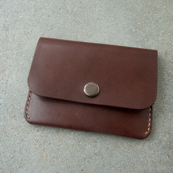 Ví da nữ mini màu nâu - Da bò thật - Đồ da Handmade Mino Crafts
