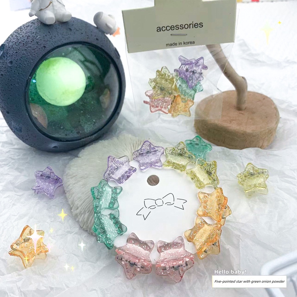 Kẹp Tóc Hình Ngôi Sao Năm Cánh Trong Suốt Phong Cách Hàn Quốc Dễ Thương Dành Cho Bé Gái