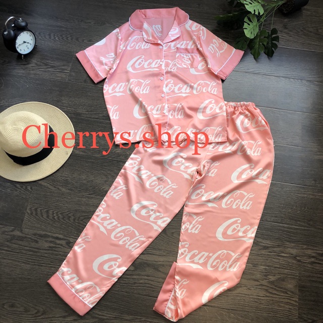 đồ bộ pijama lụa satin dưới 60kg tay ngắn quần dài mẩu hot