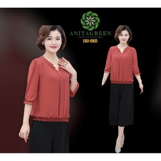 áo trung niên tay lỡ co giãn - đồ trung niên (thời trang trung niên anitagreen) AG100-1220