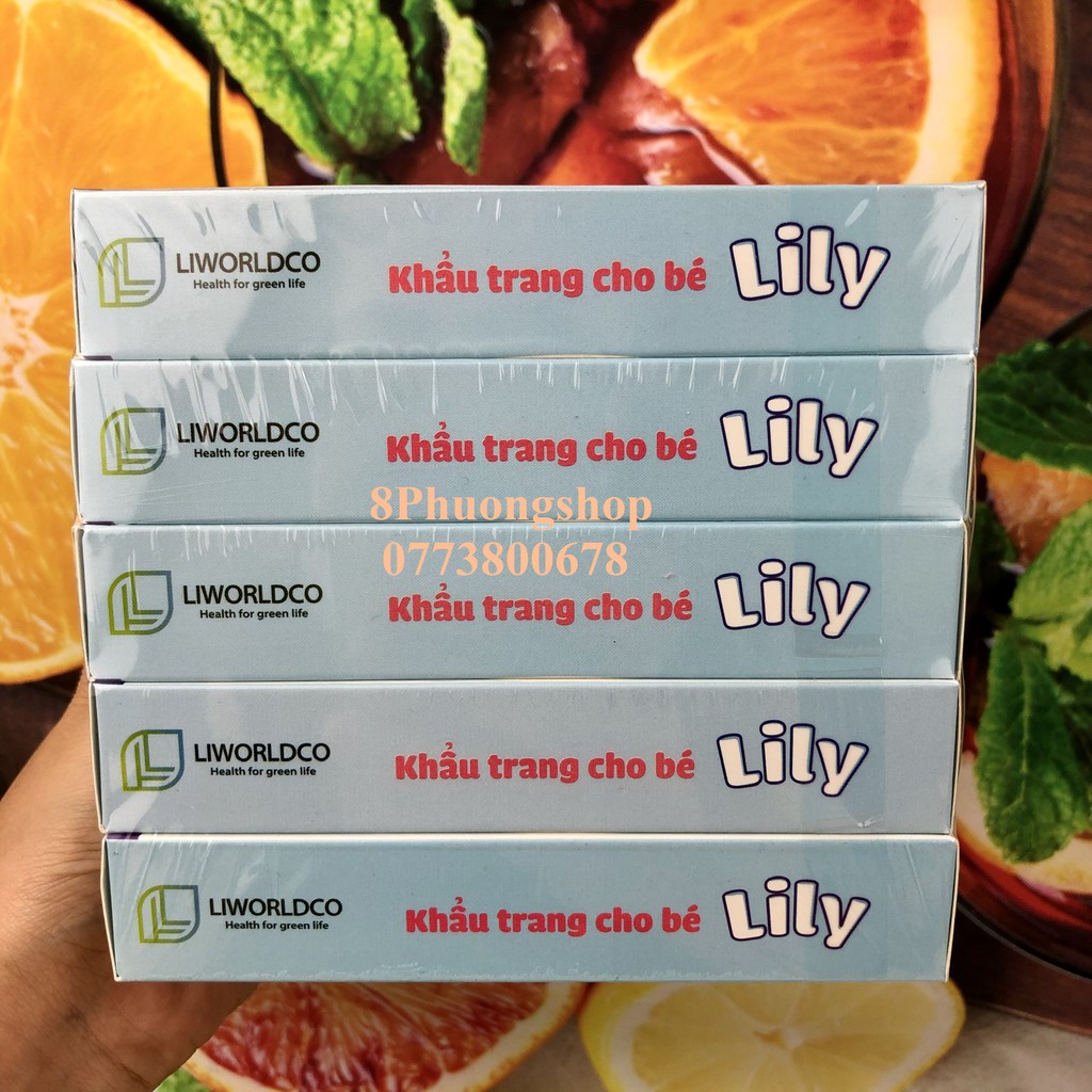 Khẩu trang y tế lily cho bé 5 hộp - 50 cái