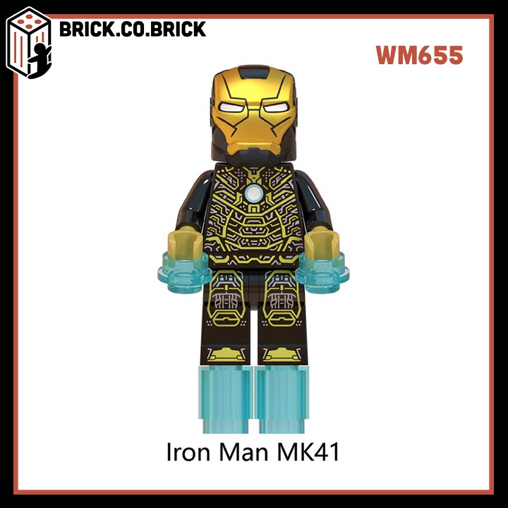 Siêu anh hùng Người Sắt Minifigure Captain Marvel Đồ chơi Lắp ráp Outrider Mô hình Iron Man MK1 MK50 WM6055