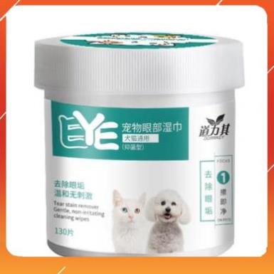 Khăn lau mắt dành cho thú cưng Eye- hôp 130 miếng - giúp dưỡng ẩm và làm dịu da và hoàn toàn không gây kích ứng