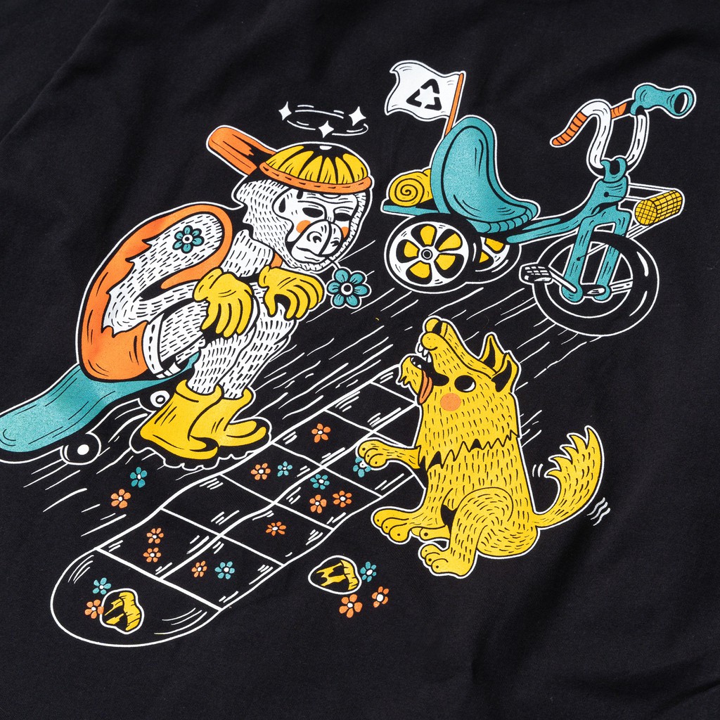 Áo Thun Gori Oldskull - Goricycle Tay Dài - Đen