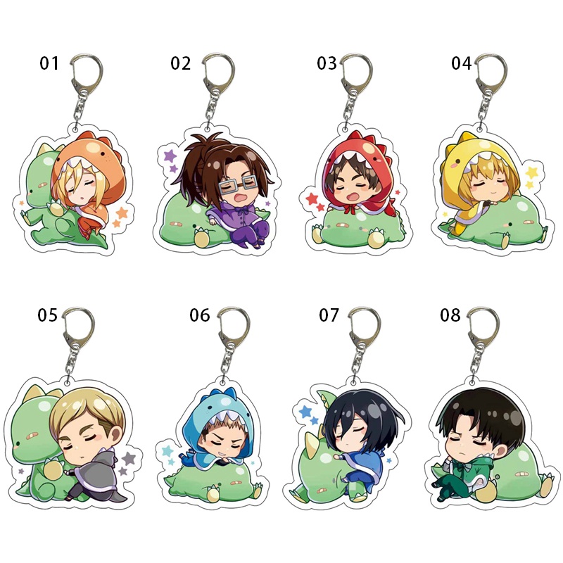 Móc Chìa Khóa Bằng Acrylic Hình Attack On Titan Eren Jaeger Mikasa.Ackerman