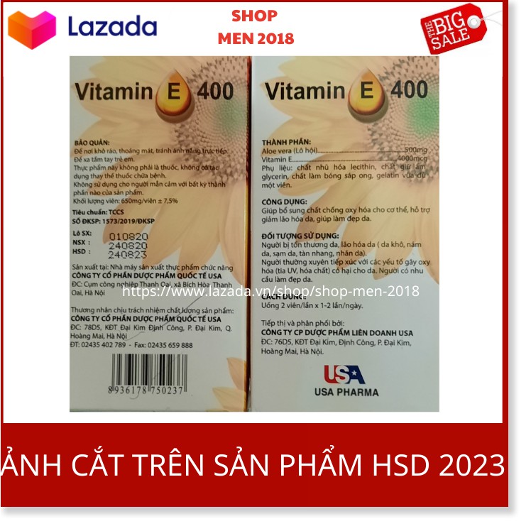 Combo 3 hộp vitamin E mỗi hộp 100 viên đẹp da chống lão hóa giảm nám mờ vết nhăn - HSD 2023 - shop men 2018 | Thế Giới Skin Care