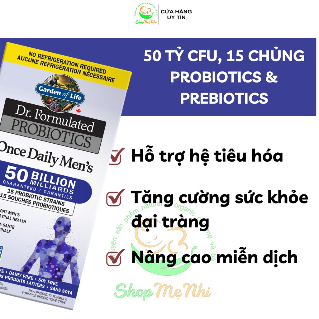 Lợi khuẩn cho nam giới Garden of Life Dr. Formulated Once Daily Men's Probiotics 30v.