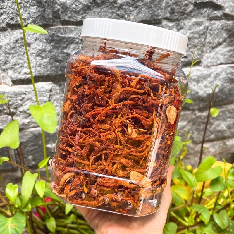 Lon 500G Khô heo cháy tỏi - Cực ngon