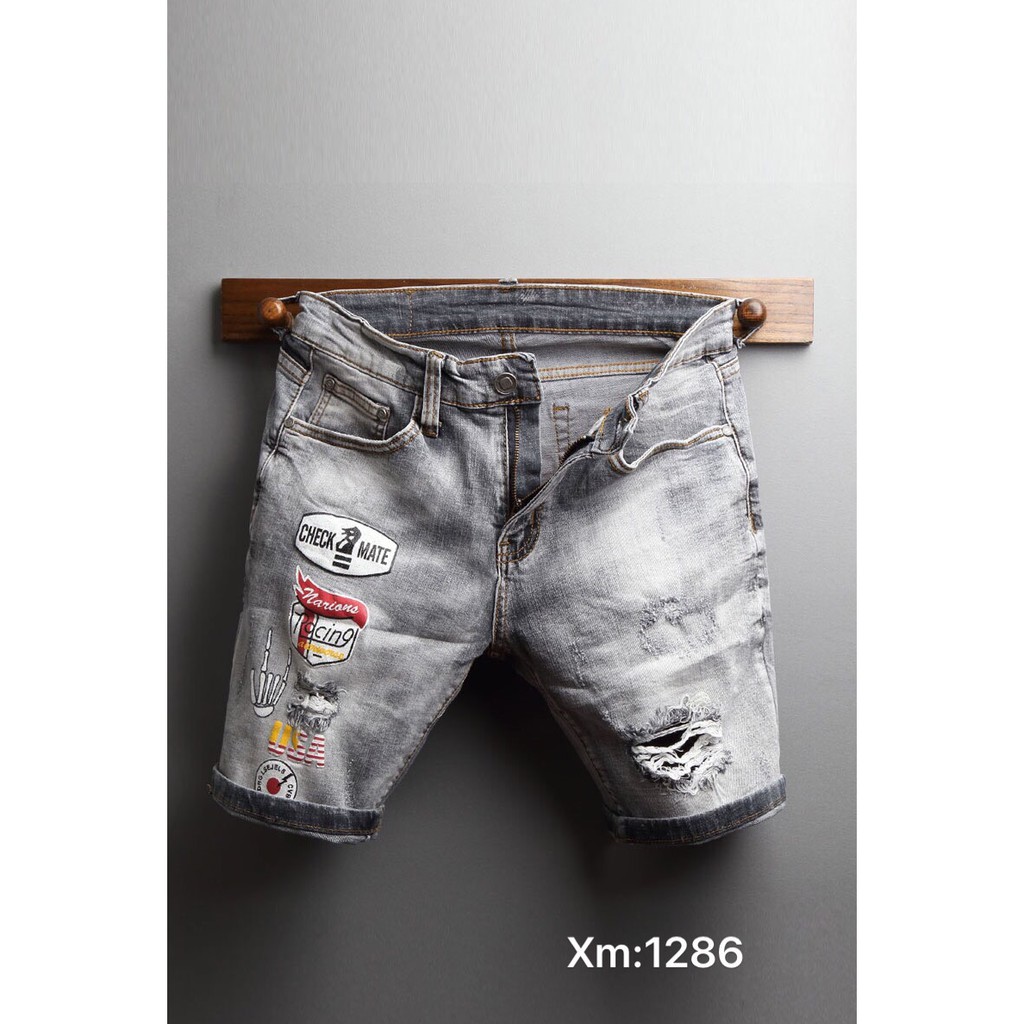 Quần short jean nam rách xước nhiều màu co dãn tốt hàng cao cấp | BigBuy360 - bigbuy360.vn