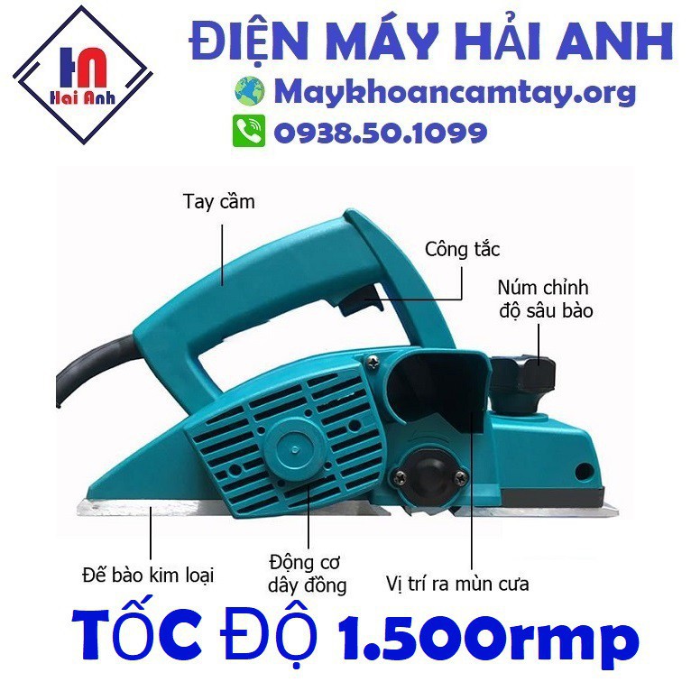 Máy bào gỗ đa năng 2 lưỡi Classic CLA-8357, động cơ dây đồng, BH chính hãng 6 tháng