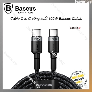 Cáp type c to type c sạc nhanh pd 2.0 - 100w - qc 3.0 - dài 2m - siêu bền - bảo hành chính hãng baseus 12 tháng