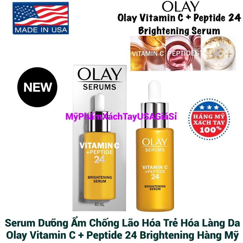 [HotNew]Serum dưỡng ẩm chống lão trẻ hóa da Olay vitamin C peptide 24 brightening 40ml