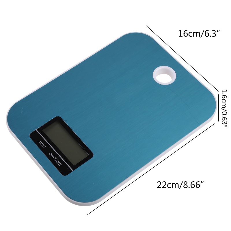 Cân Điện Tử kiss Bằng Thép Không Gỉ Có Đèn Nền Xanh Dương Tiện Dụng Cho Nhà Bếp