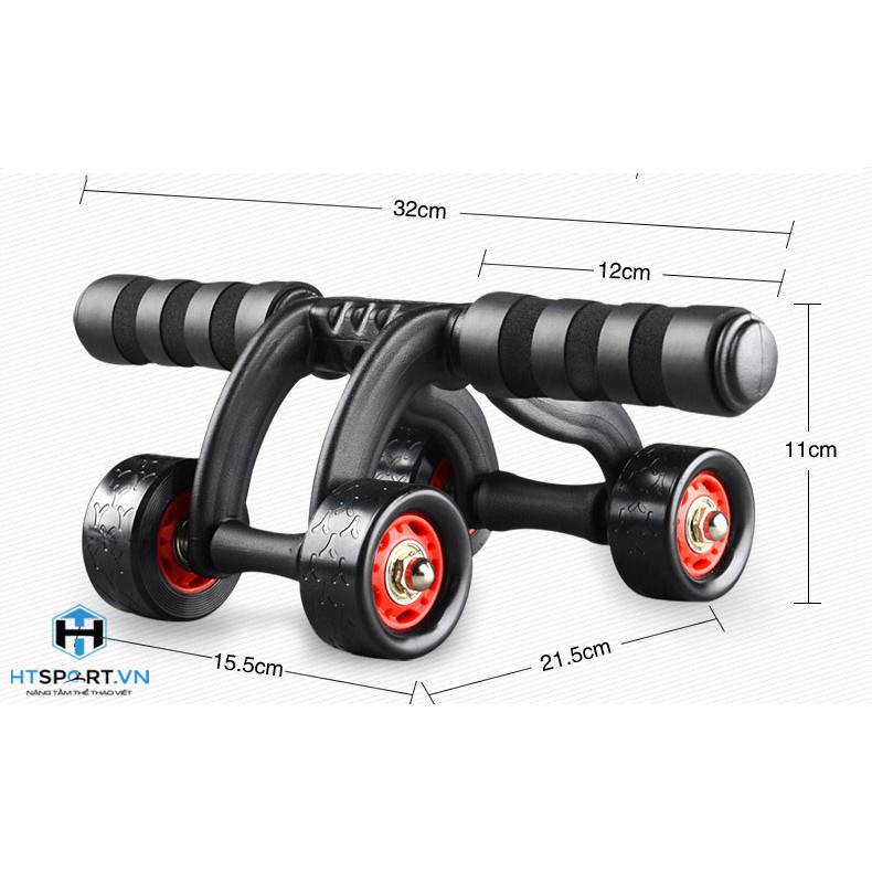 Con Lăn Tập Bụng, Dụng Cụ Lăn 4 Bánh AB Slimmer Tập Cơ Bụng Đa Năng Tập Gym Thể Hình Thể Thao Tại Nhà