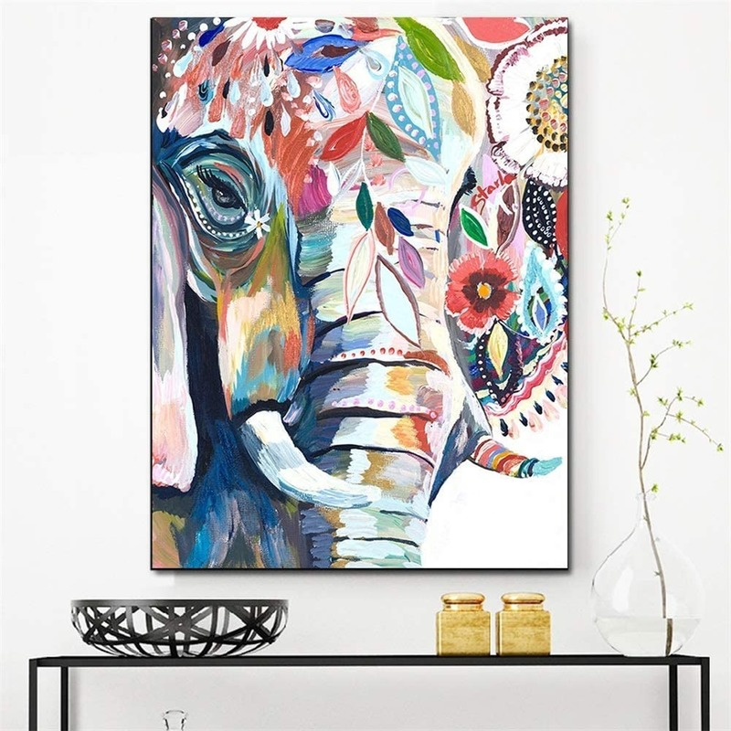 Bộ tranh đính đá 5D tự làm in hình chú voi 30×40cm