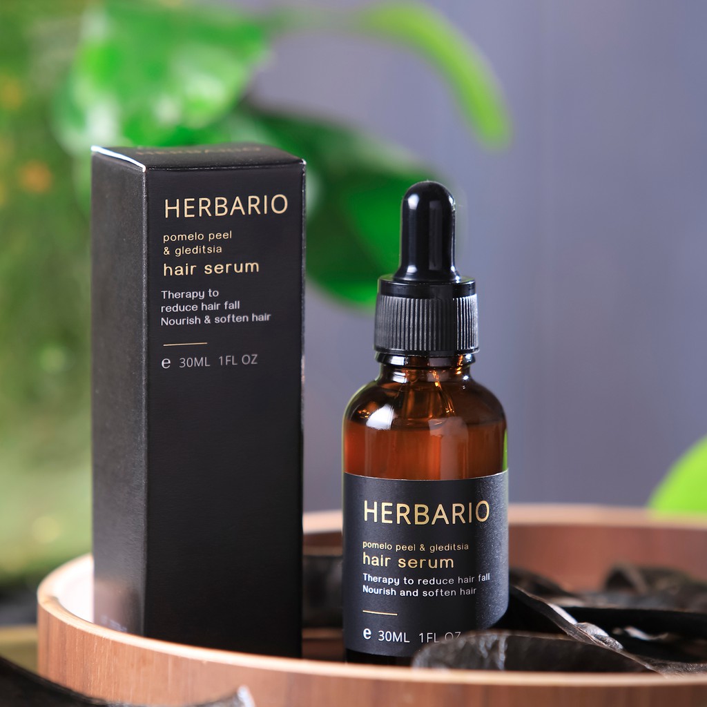 Serum tinh dầu vỏ bưởi và bồ kết Herbario 30ml (pomelo peel & gleditsia) giảm rụng tóc, kích thích mọc tóc
