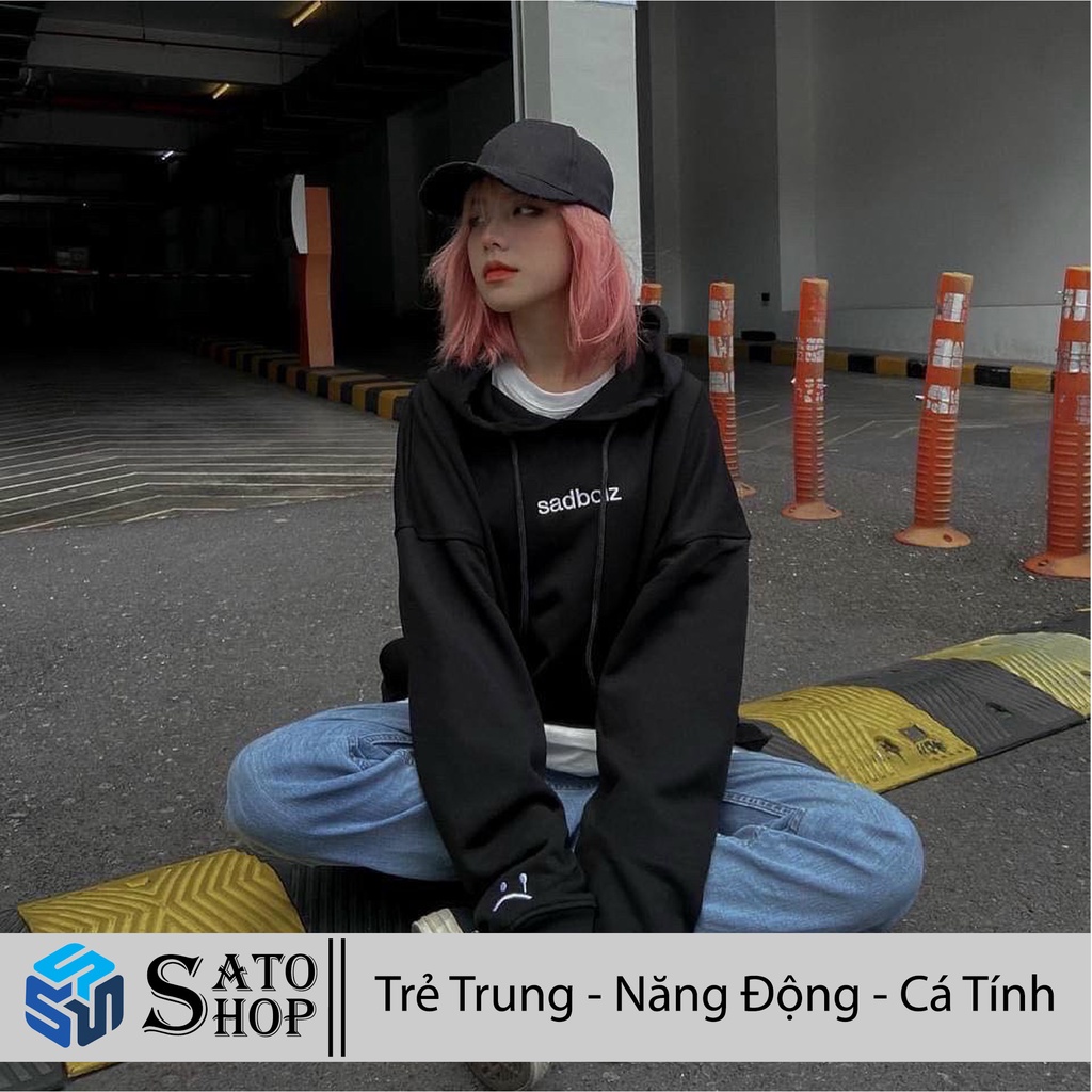 Áo khoác nỉ hoodie sadboiz signature , tee local brand basic sadboy sad cry form rộng unisex nam nữ ulzzang SATO SHOP