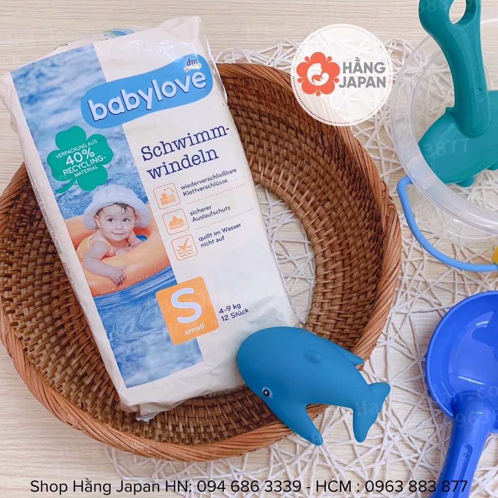 Bỉm bơi dán/quần Babylove Đức cho bé đủ sz: S/M/L từ 12-20kg
