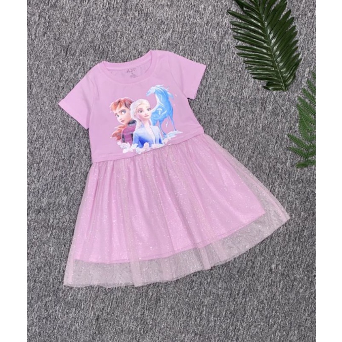 Váy Đầm thun Bé Gái Công Chúa Elsa Anna cho bé gái hàng Việt Nam Cao Cấp Size 3 - 10