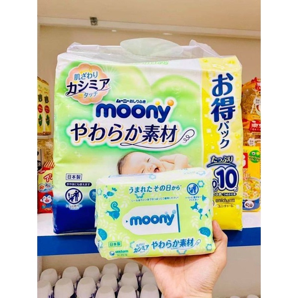 Khăn Giấy Ướt Moony Nội Địa Nhật 80 tờ không mùi