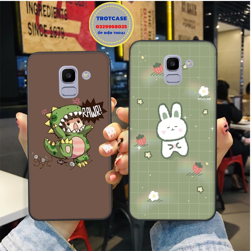 Ốp lưng Samsung A6/A6 Plus/A8/A8 PLus/J6/J6 PLus/J8 - in hình thỏ mập màu xanh đẹp , mắt cute , thễ thương
