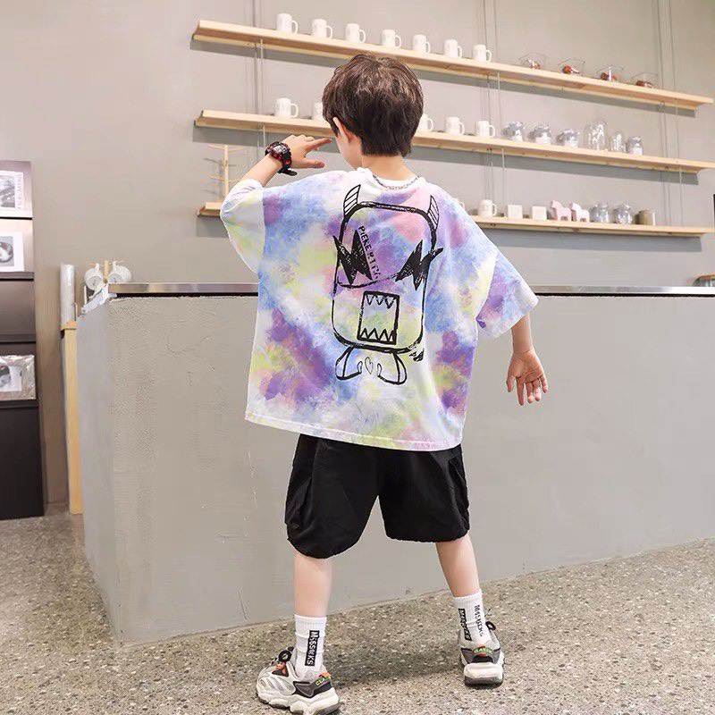 Đồ bộ bé trai Con Xinh cotton họa tiết in loang LAMLIZE, thời trang dành cho trẻ em từ 4 đến 10 tuổi