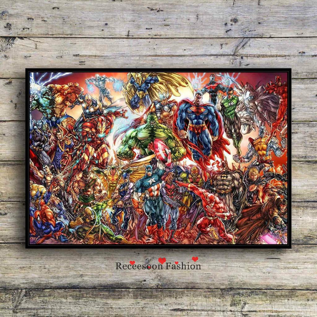 Tranh vải treo tường hình siêu anh hùng Marvel dùng để trang trí nhà