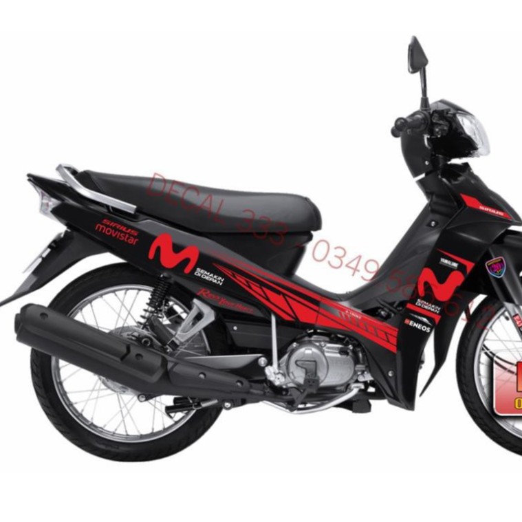 Tem Rời SIRIUS MOVISTAR ĐỎ ĐEN - DÁN XE ĐEN 892007 (Tem Chế 3 Lớp Chống Phai Màu)