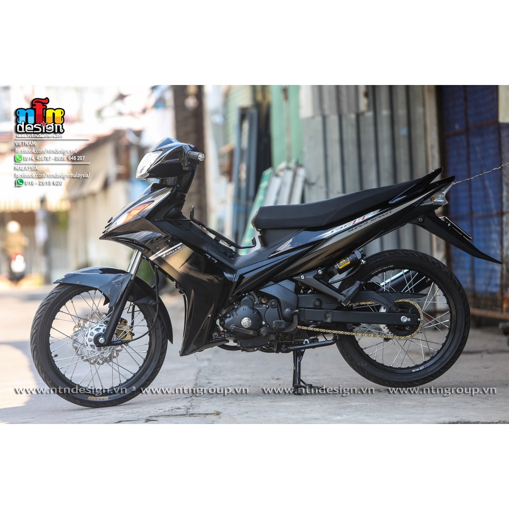 Tem Rời Dán Xe Exciter 2009 Mẫu LC 135 Đen Vàng Đồng Cực Đẹp, Hàng 3 Lớp Chất Lượng Cao