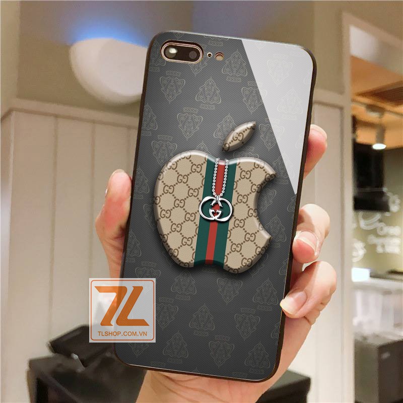 Ốp Lưng ĐIện Thoại Iphone IN Hình GUCCI Mặt Sau Kính Cường Cao Cấp In Hình Sắc Nét, Chống Trầy Xước