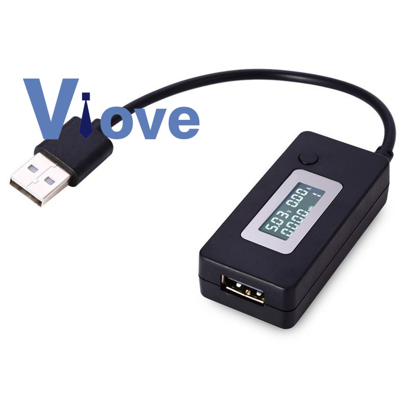Máy đo kiểm tra dòng điện điện áp dung lượng bộ sạc USB có màn hình hiển thị LCD đa năng tiện lợi