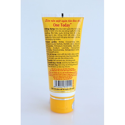 Sữa rửa mặt one today ngăn ngừa lão hóa da làm sạch sâu 50ml