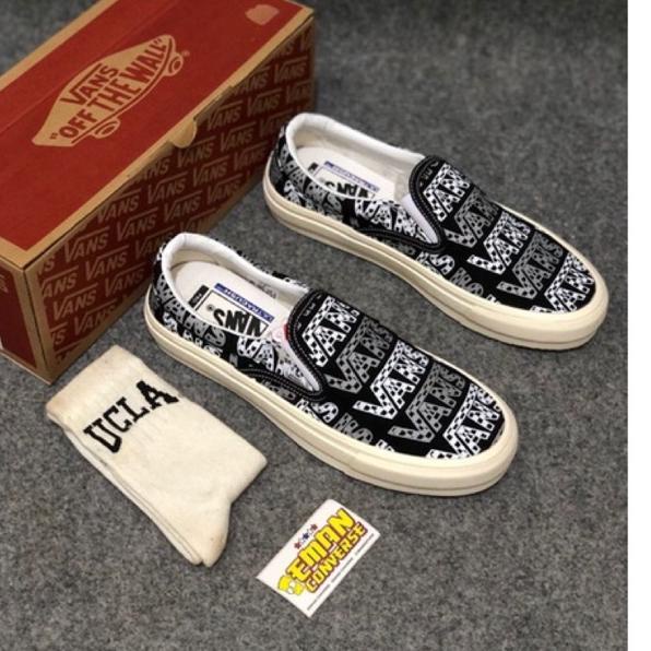 Wow. (Thanh Toán Tại Chỗ) Giày VANS SLIP ON TRASHER BLACK WHAITE Waffle DT