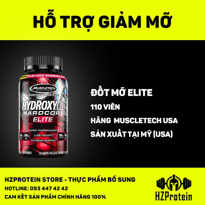 HYDROXYCUT ELITE - HỖ TRỢ GIẢM MỠ CẮT NÉT (110 VIÊN)