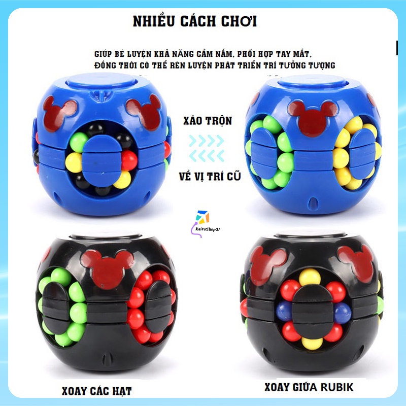 Đồ Chơi Rubik Phiên Bản Mới Cách Chơi hoàn toàn mới giúp bé phát triển trí não Fingertip Magic Beans, Rubik Cube, Magi