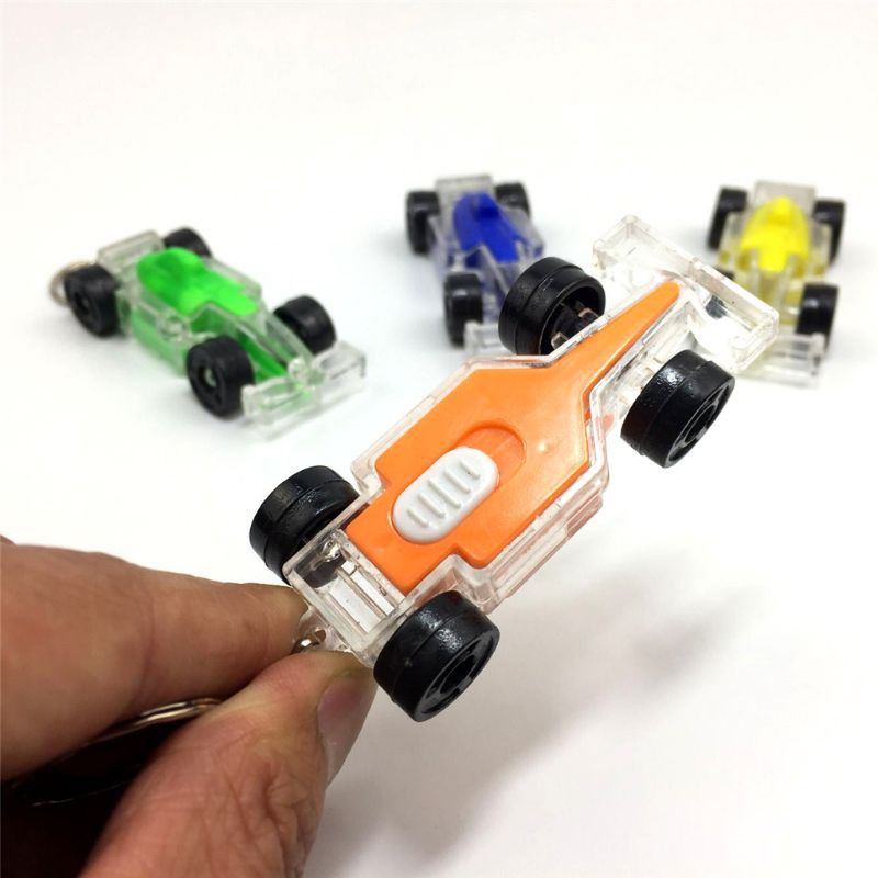 Móc khóa hình xe đua mini có đèn LED độc đáo cho bé