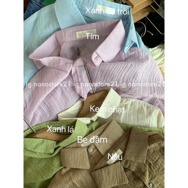 Áo sơ mi nhăn mỏng mùa hè nhiều màu Nana21 Nanastore21.hanoi