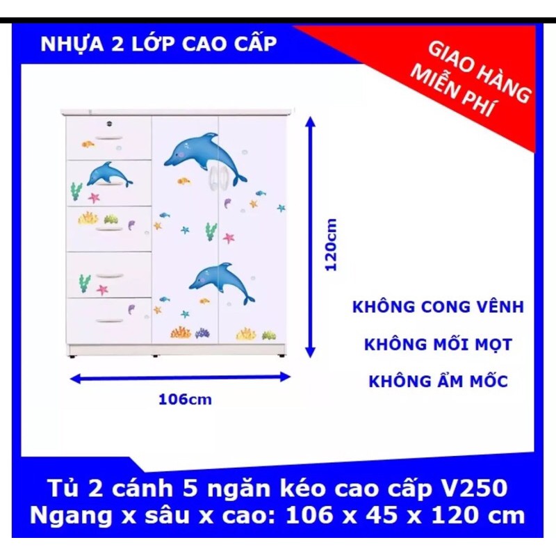 Tủ nhựa đài loan cho bé TB11 kt 125*105 .