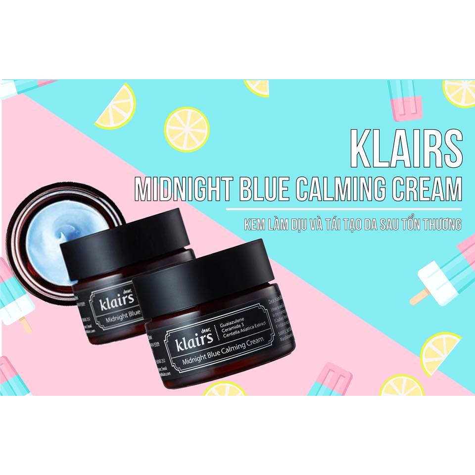 Dear Klairs - Kem Dưỡng Phục Hồi Làm Dịu & Tái Tạo Da Ban Đêm Midnight Blue Calming Cream-1989Store Phân Phối Chính Hãng