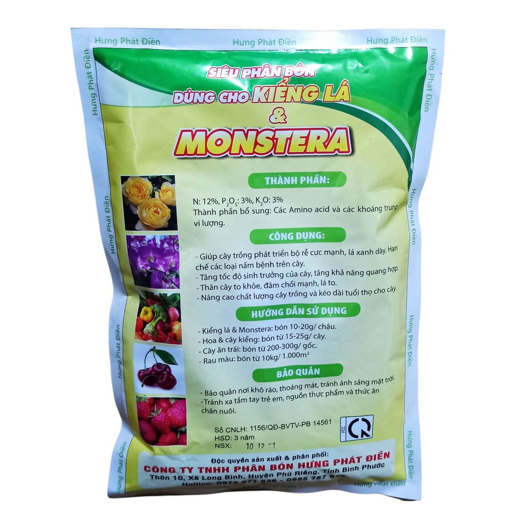 Siêu Phân Bón Dùng Cho Kiểng Lá & Monstera - Hữu cơ tan chậmGói 700Gr