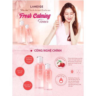 Sale 50% - nước hoa hồng cân bằng laneige fresh calming toner 250ml