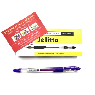 Viết nước jellitto ngòi 0.4mm- mực xanh, tím, đỏ, đen