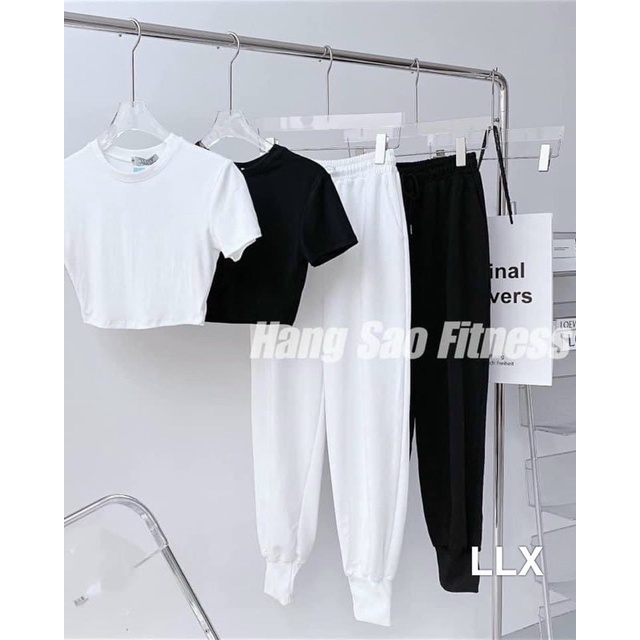 Set áo croptop mix quần bom outfit