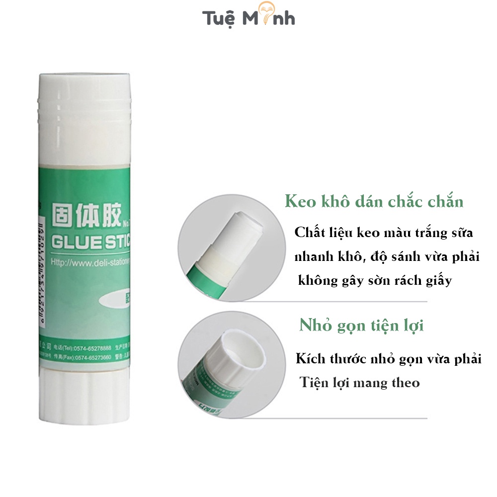 Keo khô Deli dạng thỏi dán sticker, giấy thủ công mỹ thuật K45 7102 nhanh khô chất lượng cao