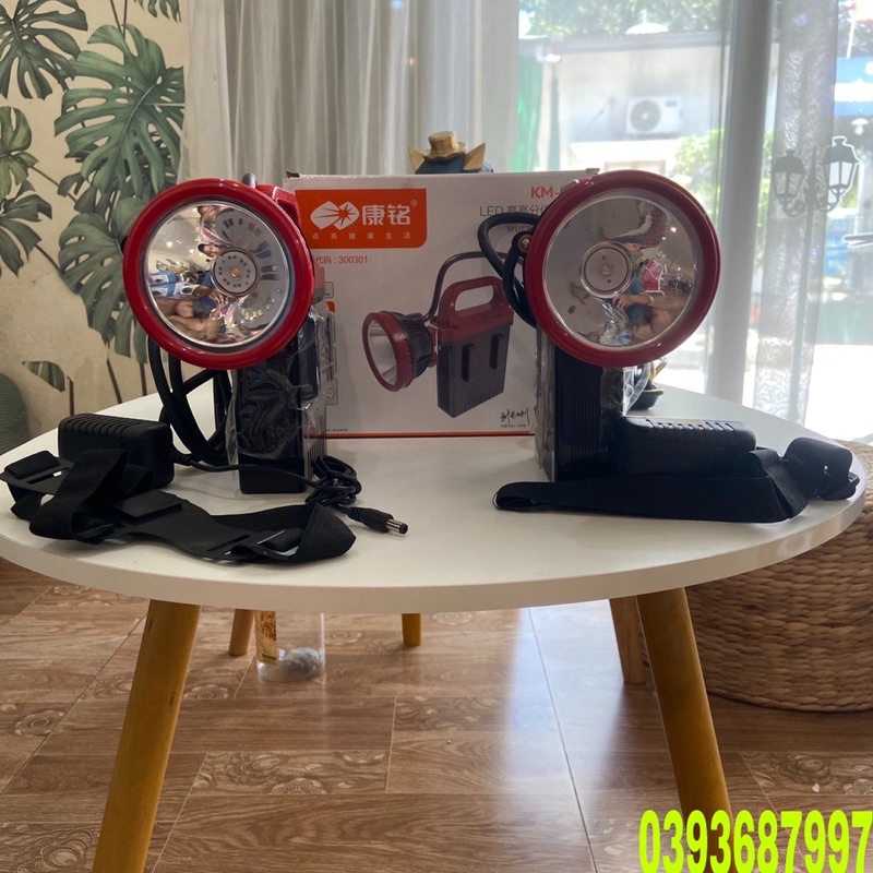 Đèn pin đội đầu ắc quy rời Domoda KM-205 siêu sáng - 2 loại ánh sáng Trắng và Vàng