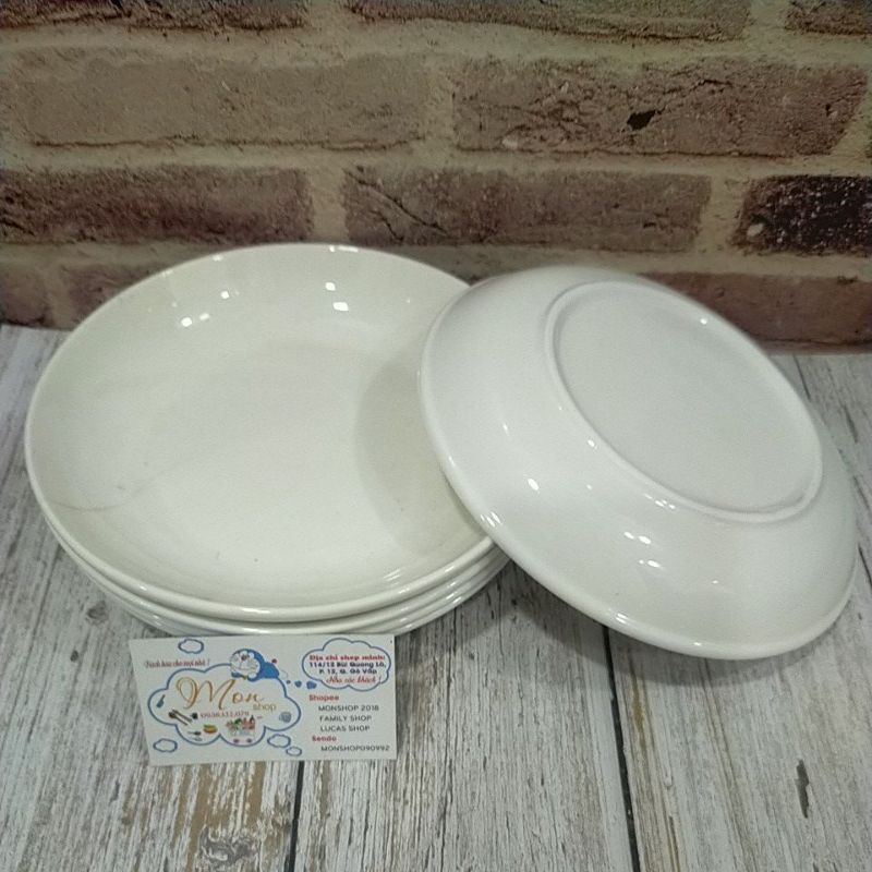 Dĩa Dày Sứ Trắng Sâu Lòng 8inch